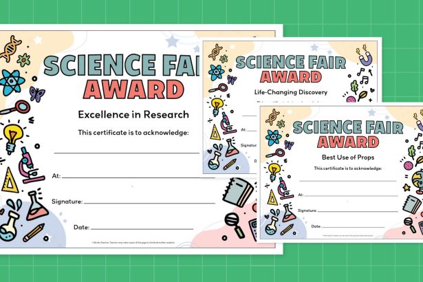Science Fair Certificates for Kids (Free Printables)