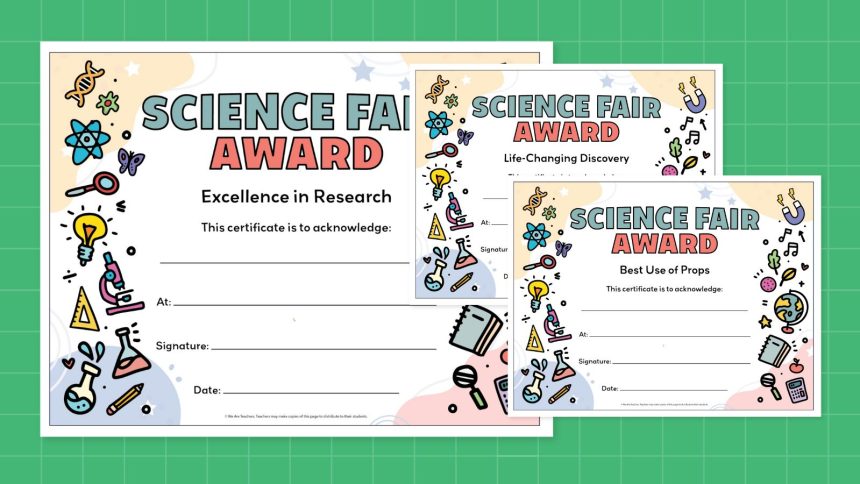 Science Fair Certificates for Kids (Free Printables)