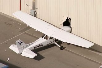 Stolen plane crashes into LA airport building
