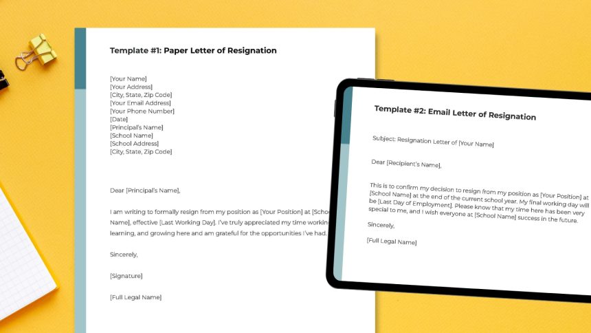 Teacher Resignation Letter Examples and Free Templates