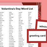 200 Valentine’s Day Words for Writing and More (Free Printables)