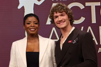 Connor Storrie, Janelle James and Helen Mirren