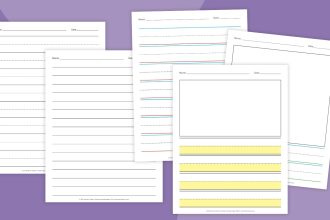 Free Lined Writing Paper for Kindergarten and Primary Students