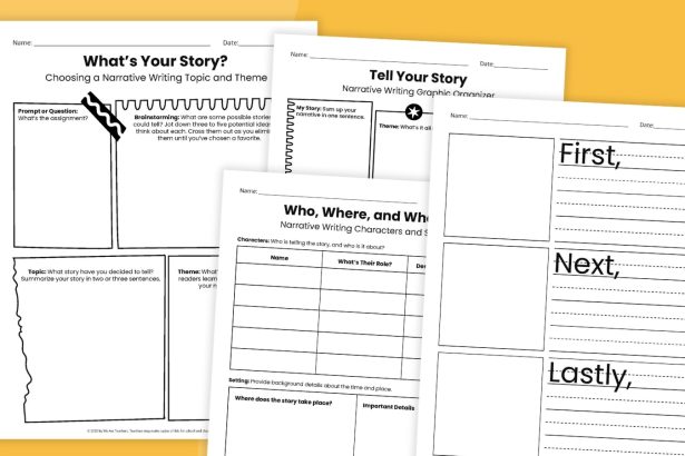 Free Printable Narrative Writing Graphic Organizer Bundle