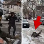ICE Agent Hilariously Slips on Ice in Minnesota, Ironic Spill Caught On Video