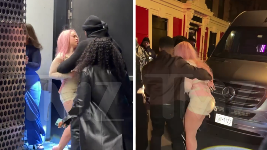 Ice Spice Needs Assistance Leaving NYC Club After Wild Birthday Bash