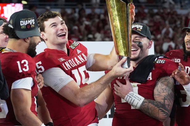 Indiana completes undefeated season and wins first national title, beating Miami : NPR