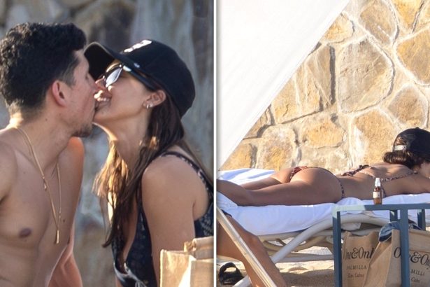 Jessica Alba Kisses Boyfriend Danny Ramirez, Tans Butt During Beach Day