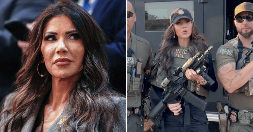 Kristi Noem Trolled Over Video of Her Aiming Gun at DHS Agent’s Head
