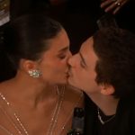 Kylie Jenner Goes Gold at the Golden Globes for Timothée Chalamet