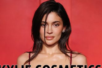 Kylie Jenner Shows Off Cleavage in Tight Leather Top While Promoting New Perfume