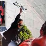 Marvel Comics Red Hulk Statue Vandalized Multiple Times Outside West Hollywood Gym