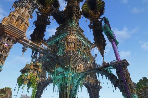 Minecraft player showcases incredible medieval steampunk castle build