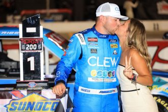 NASCAR’s Layne Riggs gets engaged to girlfriend Kristen Piercy in romantic rooftop proposal