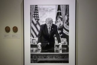 National Portrait Gallery removes impeachment references next to Trump photo : NPR