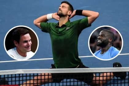 Novak Djokovic’s crazy reaction after Roger Federer heckle in Australian Open warm-up vs Frances Tiafoe