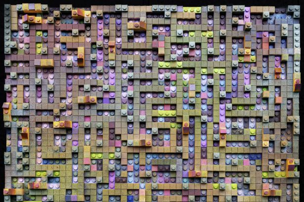 Painted LEGO Bricks Appear to Move and Vibrate in Katherine Duclos’ Assemblages — Colossal