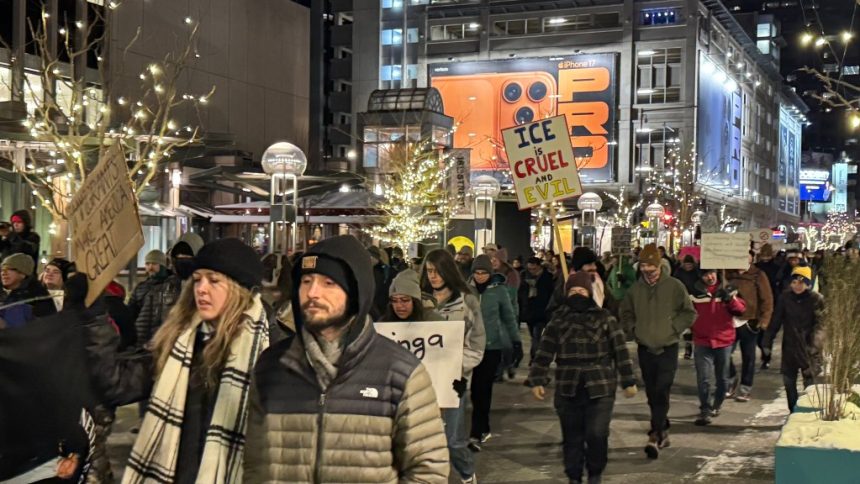 Road closures in Denver as anti-ICE protesters march near Colorado State Capitol