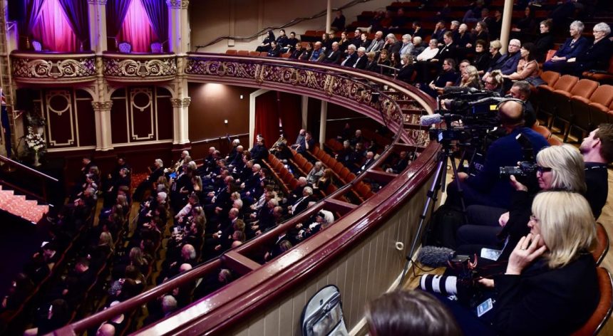 Sir Tim remembered fondly in public funeral service