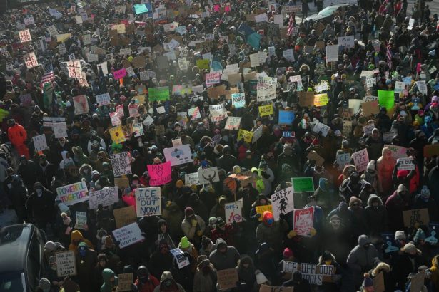 Thousands Rally Against Immigration Enforcement In Subzero Minnesota Temperatures