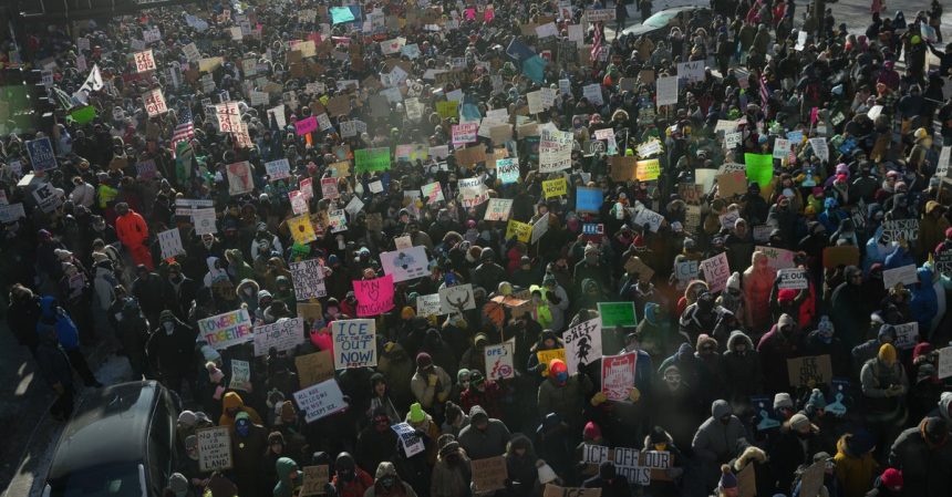 Thousands Rally Against Immigration Enforcement In Subzero Minnesota Temperatures