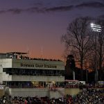 Will the winter storm affect the NASCAR race at Bowman Gray stadium?