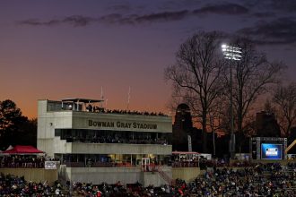 Will the winter storm affect the NASCAR race at Bowman Gray stadium?