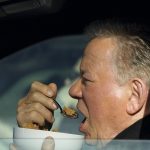 William Shatner Photographed Eating Bowl of Cereal in His Car at Stop Light