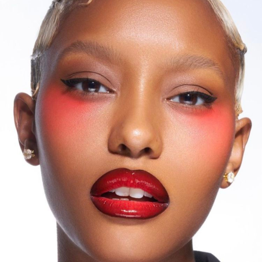 How to Wear Red Blush Like a Top Model