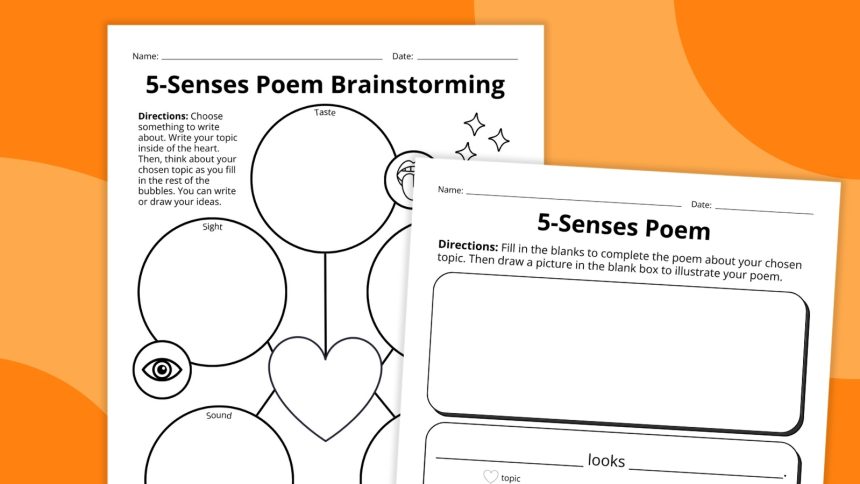 5 Senses Poem Template Bundle (Free Printables)