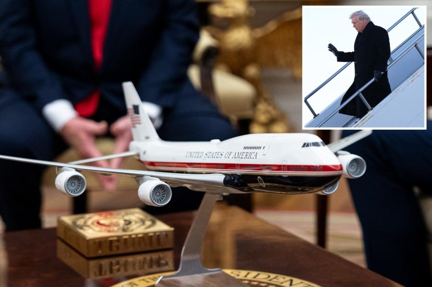 Air Force presidential fleet being transformed into Trump’s signature red, gold and blue color scheme