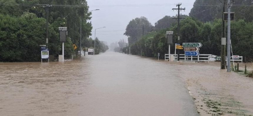 Akaroa to remain cut off overnight due to flooding, slips