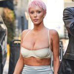 Bianca Censori Rocks Pink Hair With Skimpy Outfit