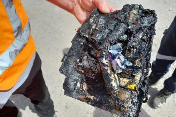 Bin truck fire sparks lithium battery warning