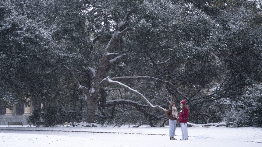 Bomb cyclone brings bitter cold and snow to the Southeast : NPR