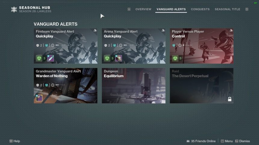 Destiny 2 Vanguard alerts this week (February 3 to 10) 
