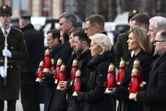 European leaders gather in Kyiv as US hangs back