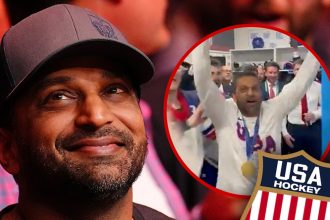 FBI Director Kash Patel Parties With U.S. Men’s Olympic Hockey Team After Gold Medal Win