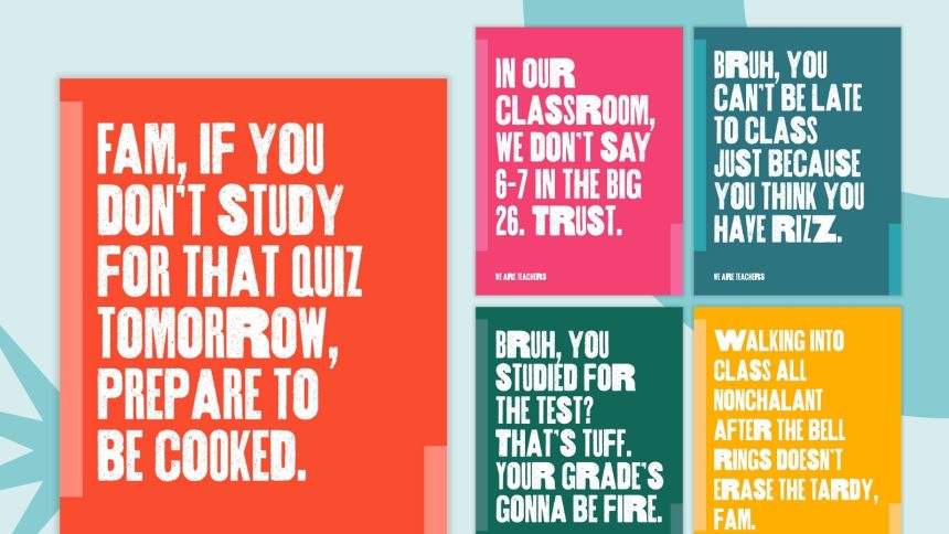 Free Printable Teen Slang Posters for Teachers