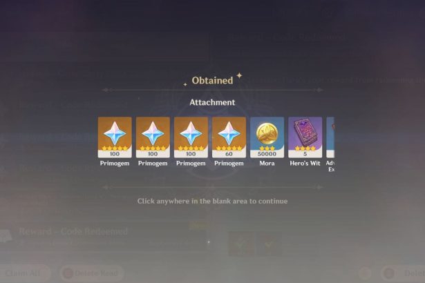 Genshin Impact Luna V redeem codes