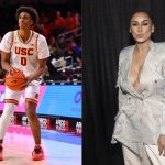 “Hoop mom” Laura Govan dons lime yellow blazer to cheer for son Alijah Arenas after USC freshman played through illness vs. Illinois