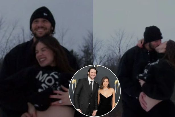 Josh Allen’s wife Hailee Steinfeld flaunts growing baby bump in Pinterest-worthy maternity shoot