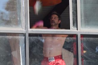 Joshua Jackson Works Out Shirtless at a Boxing Gym in LA, On Video