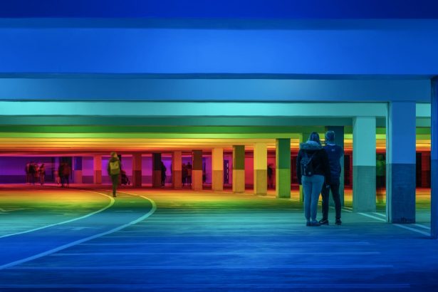 Liz West Transforms a Bristol Parking Garage into a Kaleidoscopic Passageway — Colossal