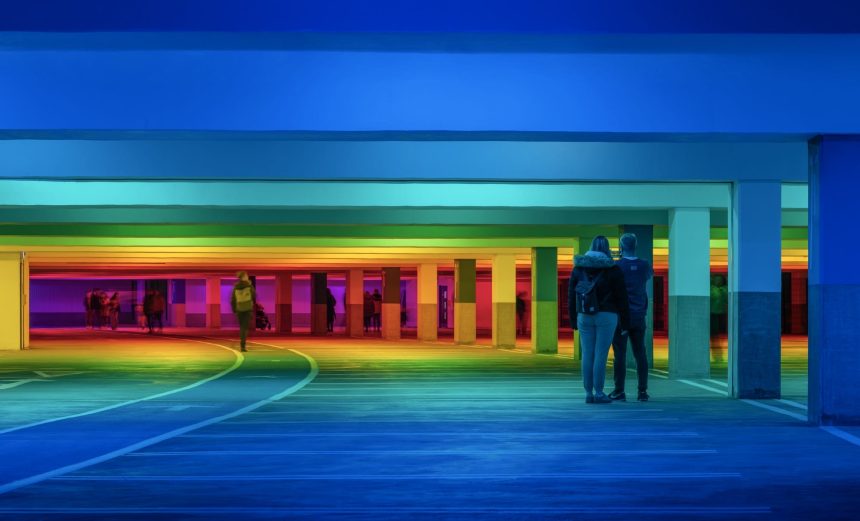 Liz West Transforms a Bristol Parking Garage into a Kaleidoscopic Passageway — Colossal