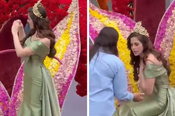 Miss Universe Fatima Bosch Suddenly Collapses on Parade Float, on Video
