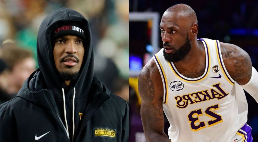 NFL fans react as Jayden Daniels meets LeBron James after Laker loss vs. Celtics