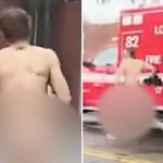 Naked man ‘on drugs’ flees scene of Hollywood crash: video