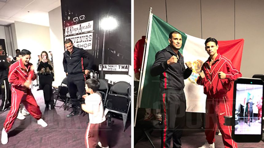 Ryan Garcia Gets Pumped Up Backstage Before Weigh-In, On Video