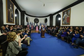 The state of the Democratic Party is … split